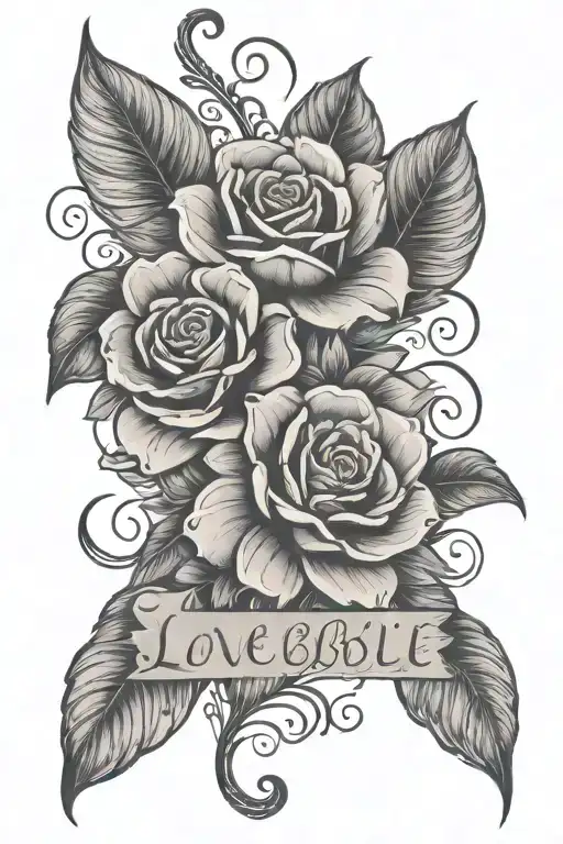 Floral Love Symbol With Names Toni And Lilliebelle