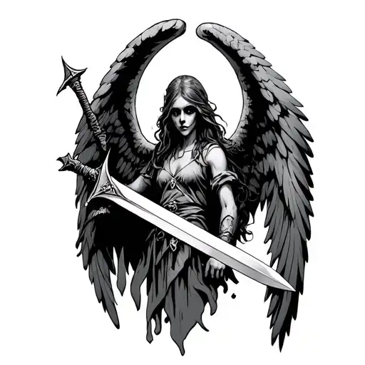 Arch Angel With Sword Scary