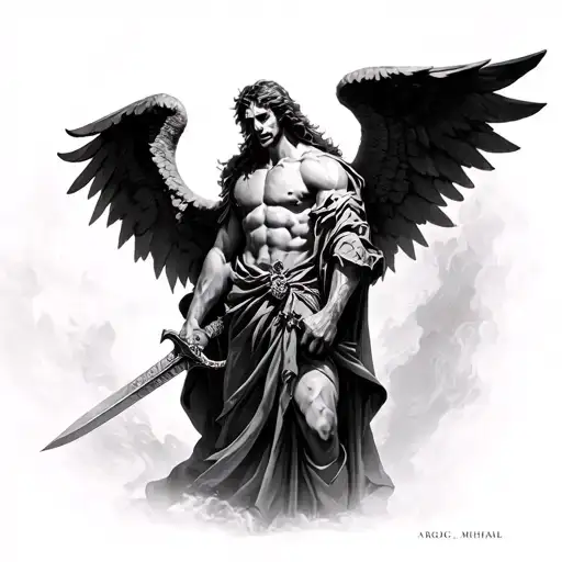 Arch Angel Michael With Sword Scary