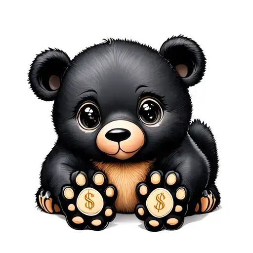 Dainty And Cute Money And Bear Eyes And Paws