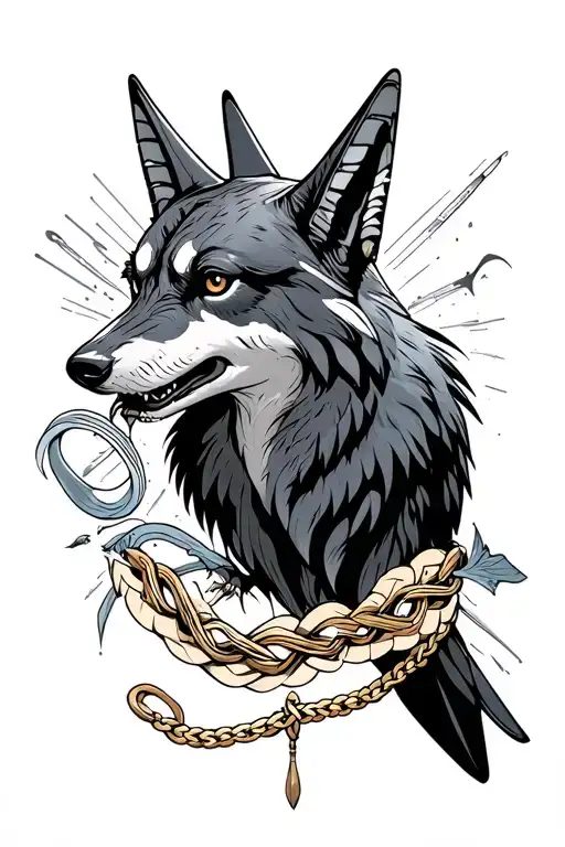 Wolf Pigeon Shark Infinity Arm Bracelet Two Lines Anubis