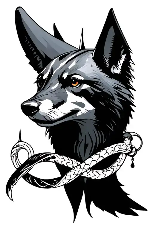 Wolf Pigeon Shark Infinity Arm Bracelet Two Lines Anubis