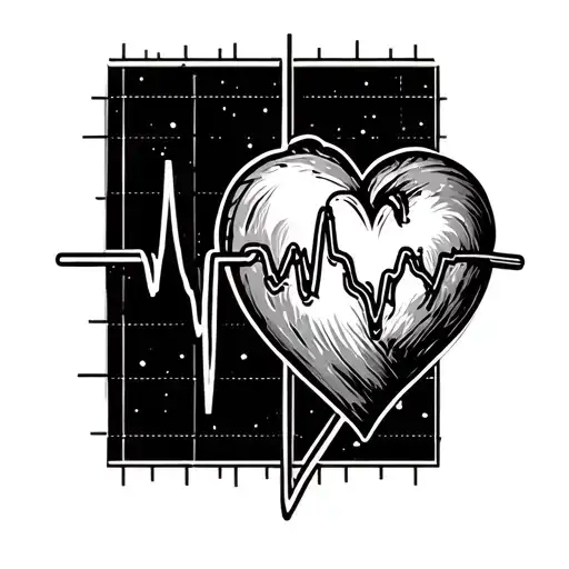 Heart Rate Line With A Heart At The End