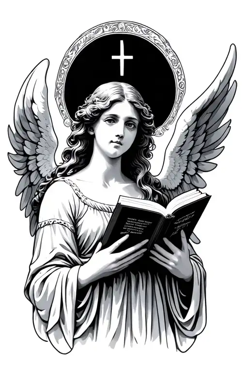 Angel Holding Open Book