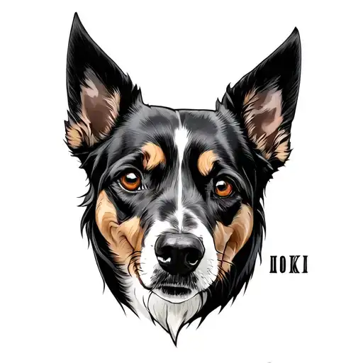 Loki Dog Name Tattoo Featuring