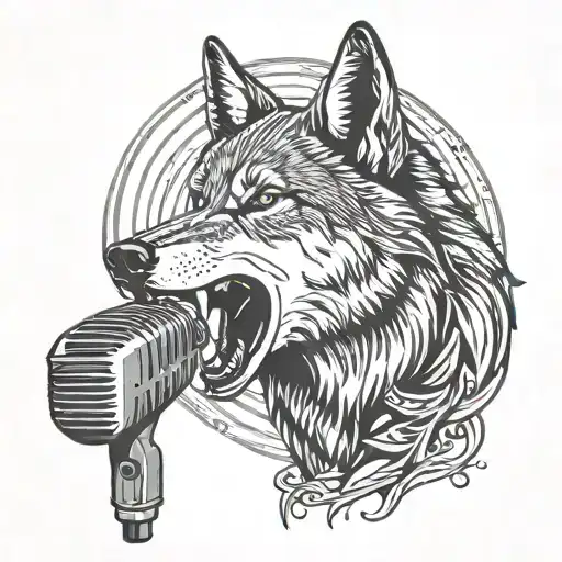 Wolf Howling Into Microphone