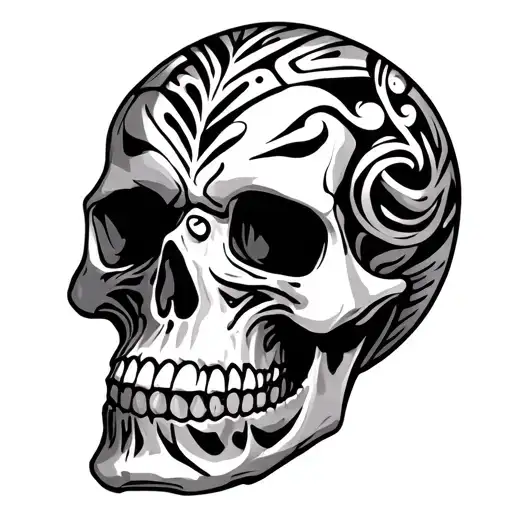Skull With Tribal