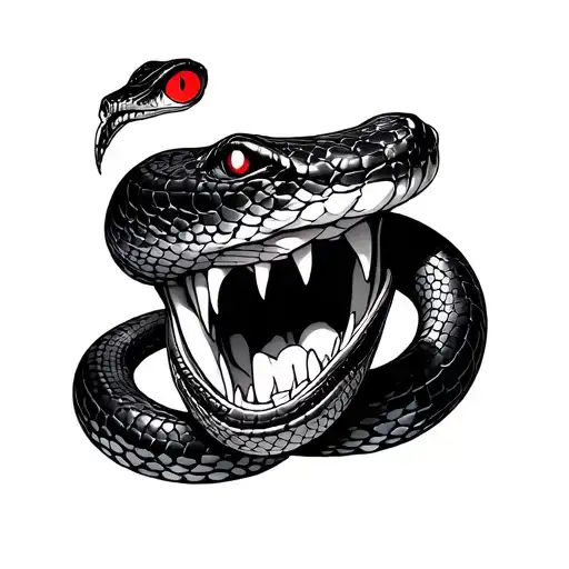 Snake Red Eye Open Mouth
