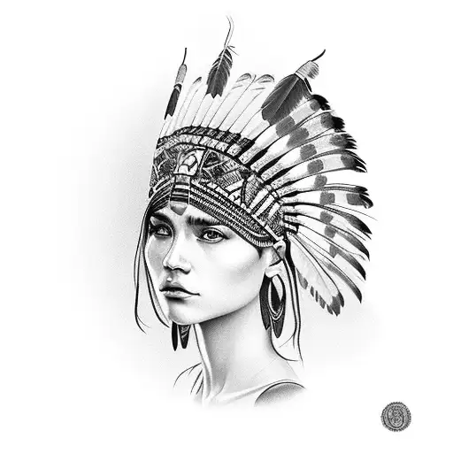 Native Girl With Headdress