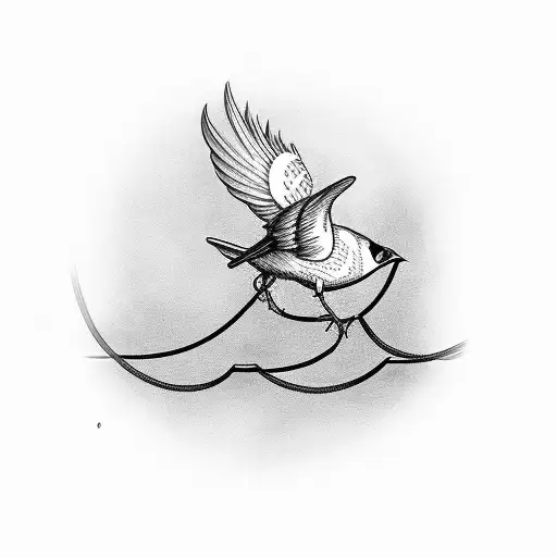 Bird On Telephone Wire