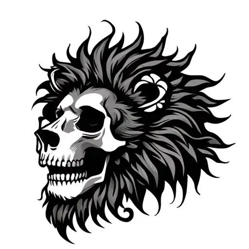 Mexican Cross Skull Lion