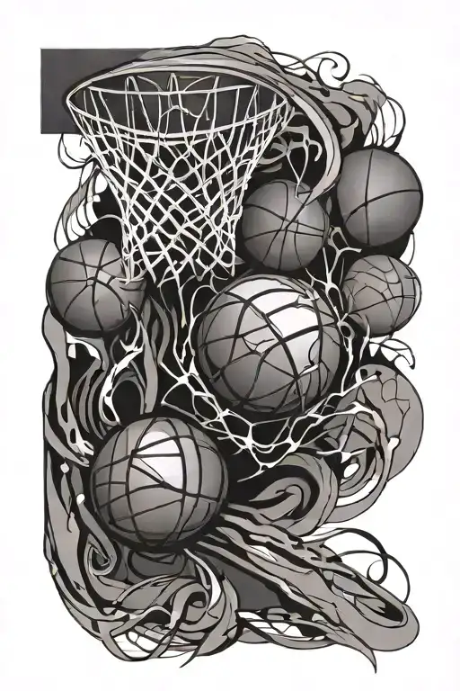 Basketball Abstract Design Incorporating