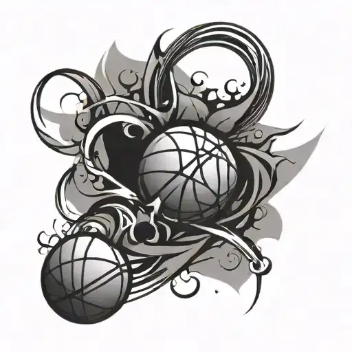 Basketball Abstract Design Incorporating Symbols