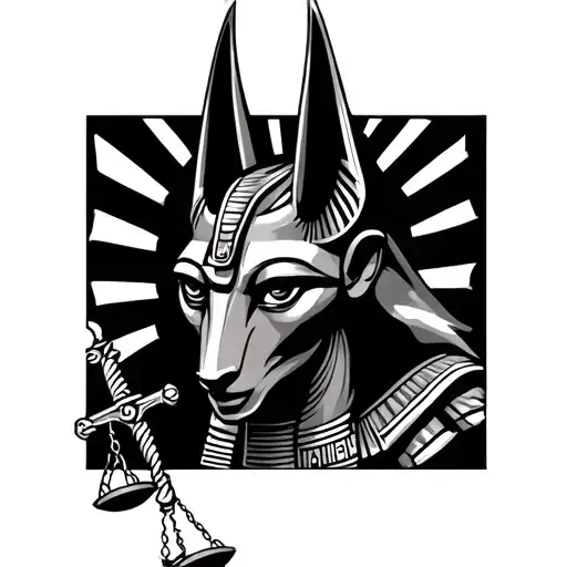 Anubis Egyptian God And Balance Of Justice