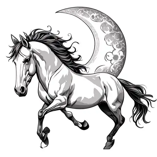 Horse And Crescent Moon