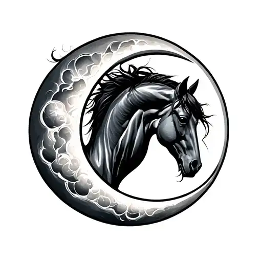 Horse And Crescent Moon