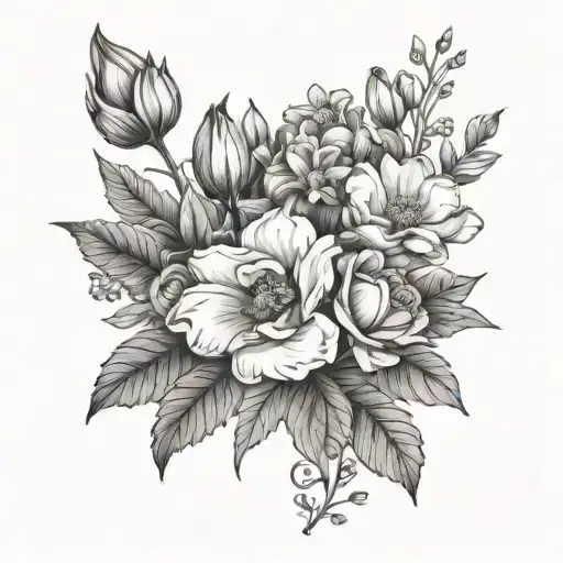 February And August Birth Flower Bouquet