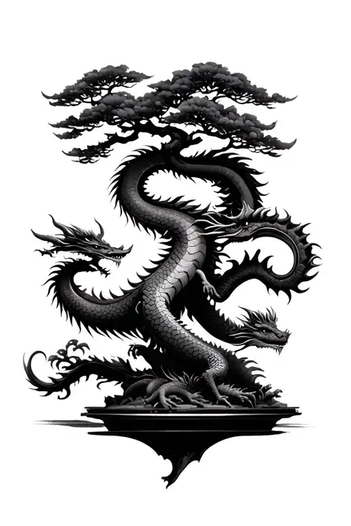 Bonsai Tree And Dragon