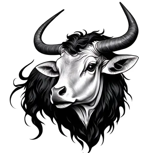 Taurus Zodiac Sign Tattoo Design Combining