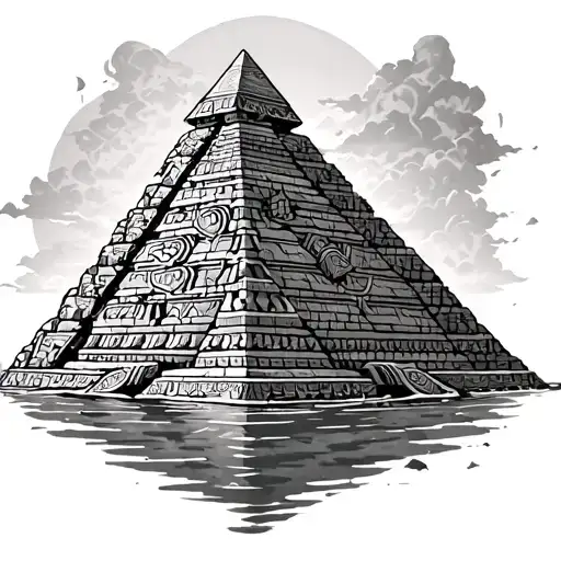 Aztec Pyramid With God Of Water