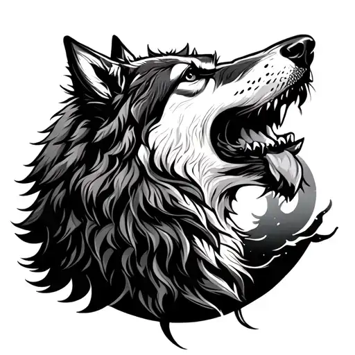 Wolf Howling To The Moon