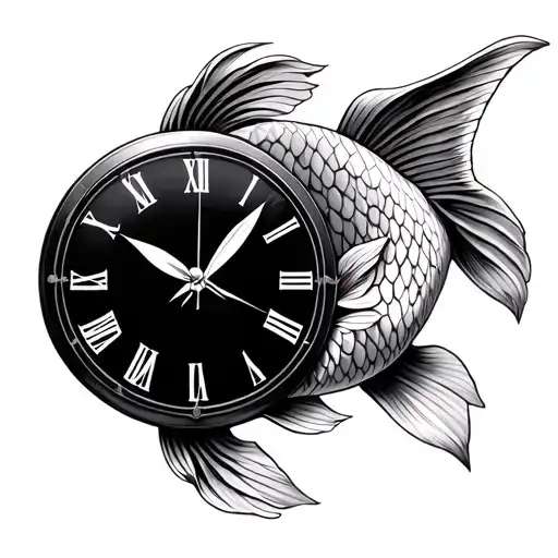 Koi Fish And Life Clock