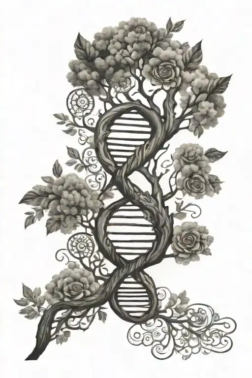Dna Mixed With Tree Of Life