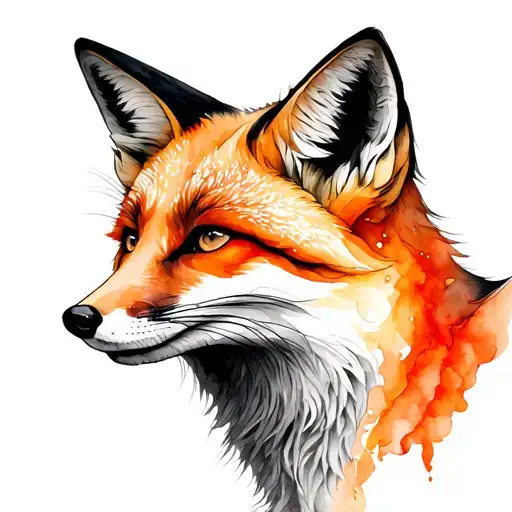 Watercolour Fox Full Body