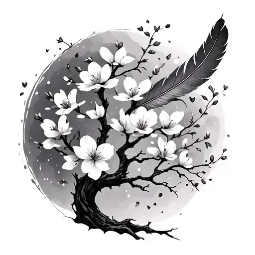 Blossom Tree With Feathers