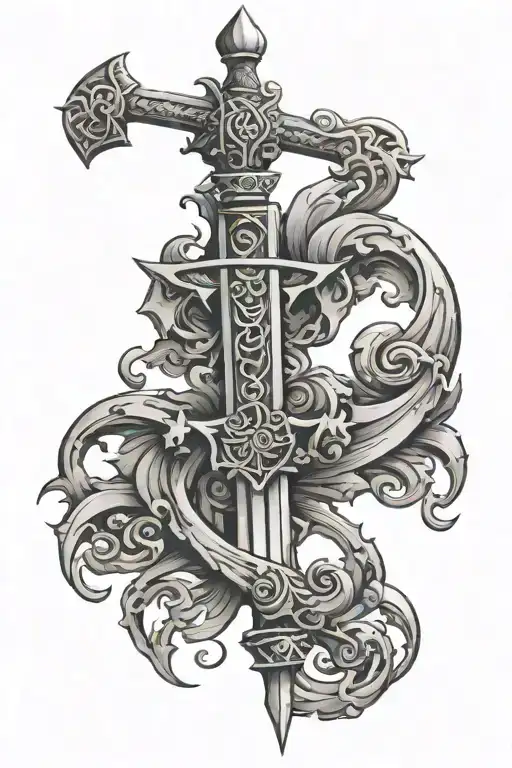 Nirbhau Nirvair Written With Heart And Sword Symbolism