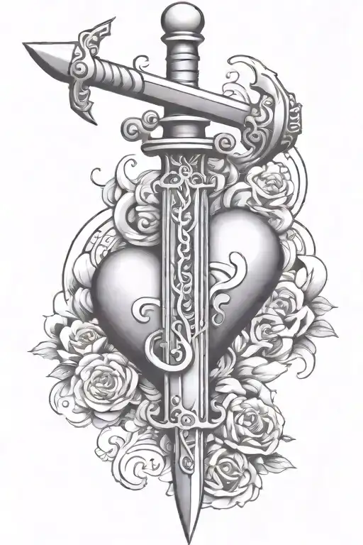 Nirbhau Nirvair Written With Heart And Sword Symbolism