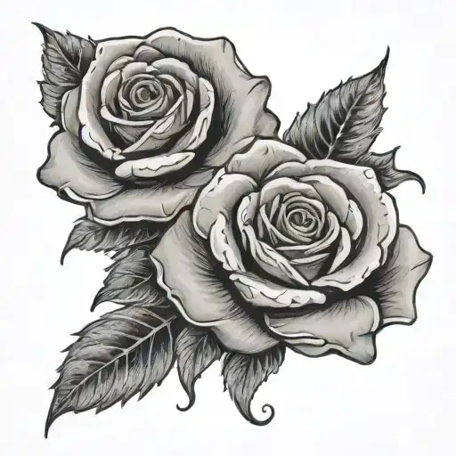 A Text ' Roman ' In Between Roses