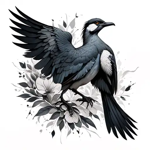 Full Back Tattoo Of The Body Of A Bird