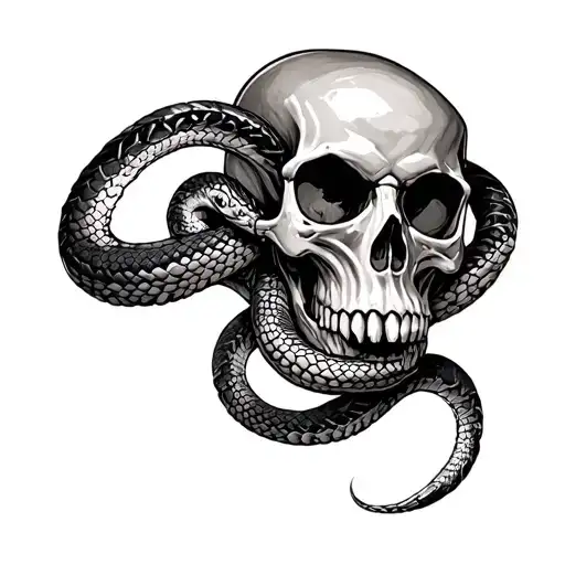 Skull With Snakes