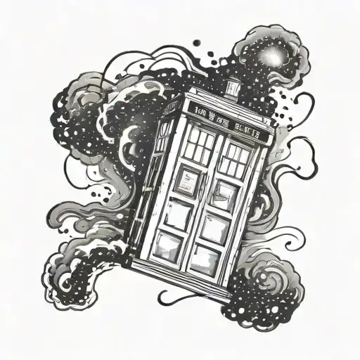 Tardis With Galaxy Showing Through Its Open Door