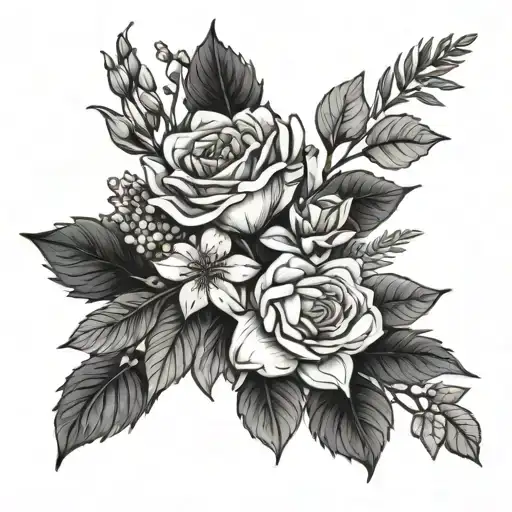 May June July And December Birth Flower Bouquet