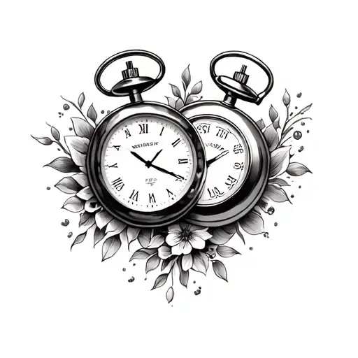 2 Stop Watches Merging Together Mom Dad Memorial