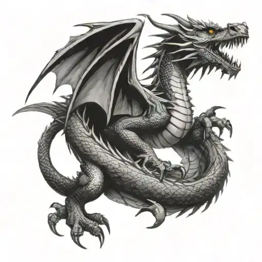 H With A Cooling Dragon