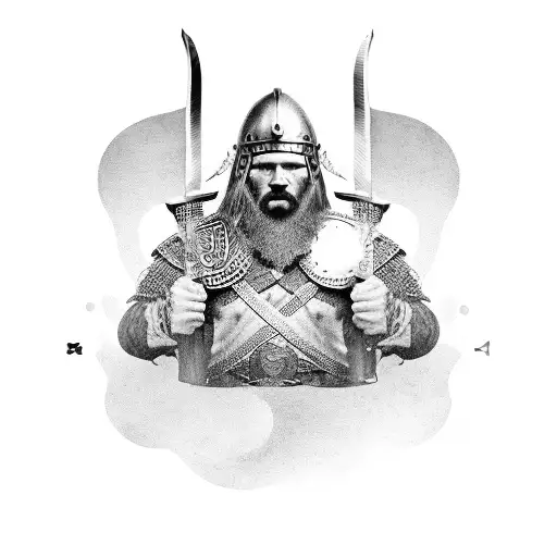 A Viking Warrior Holding A Playstation5 Controller While Drinking A Beer In A Black-grey Style