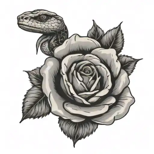 Rose With Eye And Snake