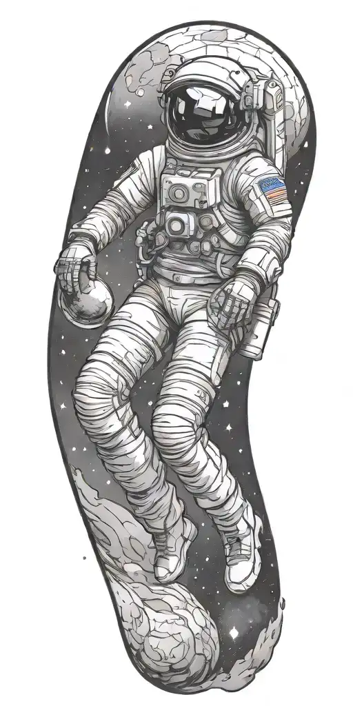 Space Themed Tattoo Design No Astronaut Floating In Space