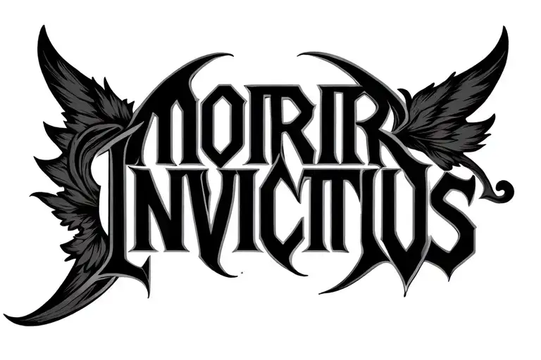 Morior Invictus Text With Black