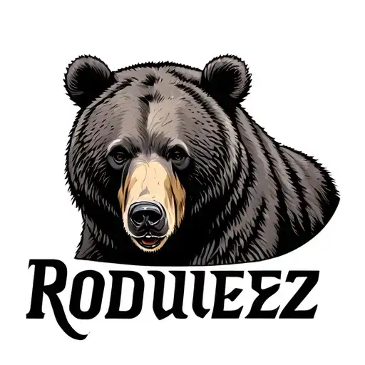 Bear Outline With The Name Rodriguez