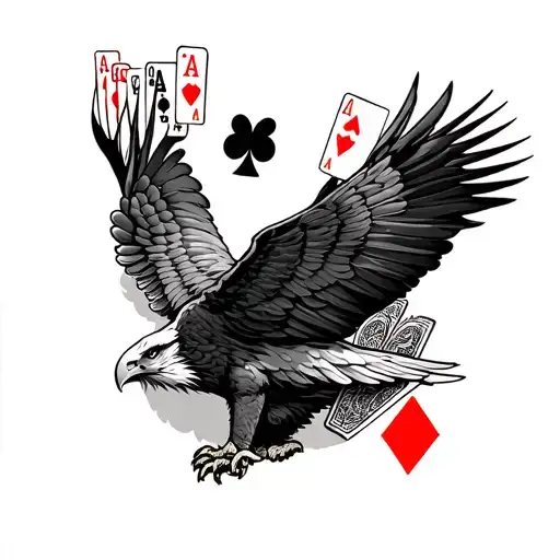 Eagle With A Deck Of Cards