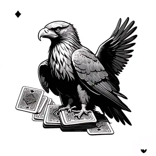 Eagle With A Deck Of Cards