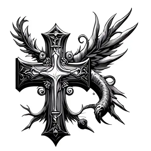 Christian Cross Vec A Reminder Of My Astro Capricorn Sign In A Mechanical Style