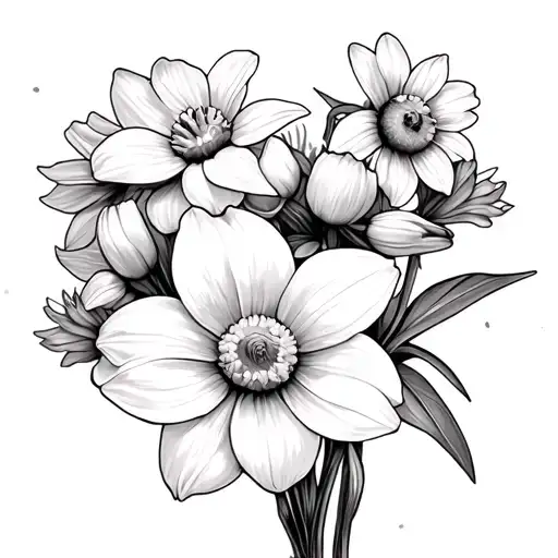 Daffodil Daisy Cosmos Flower Bouquet