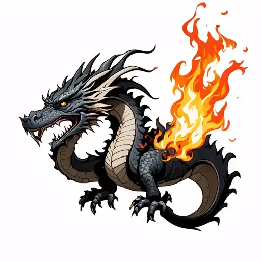 A Dragon Throwing Fire