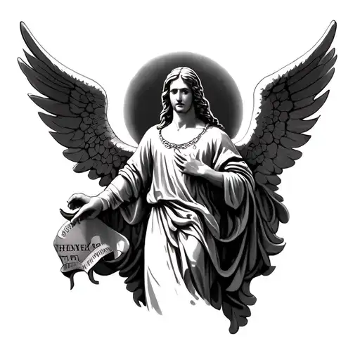 Guardian Angel With The Word Tattoo