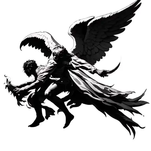 Guardian Angel Fighting Against Evil